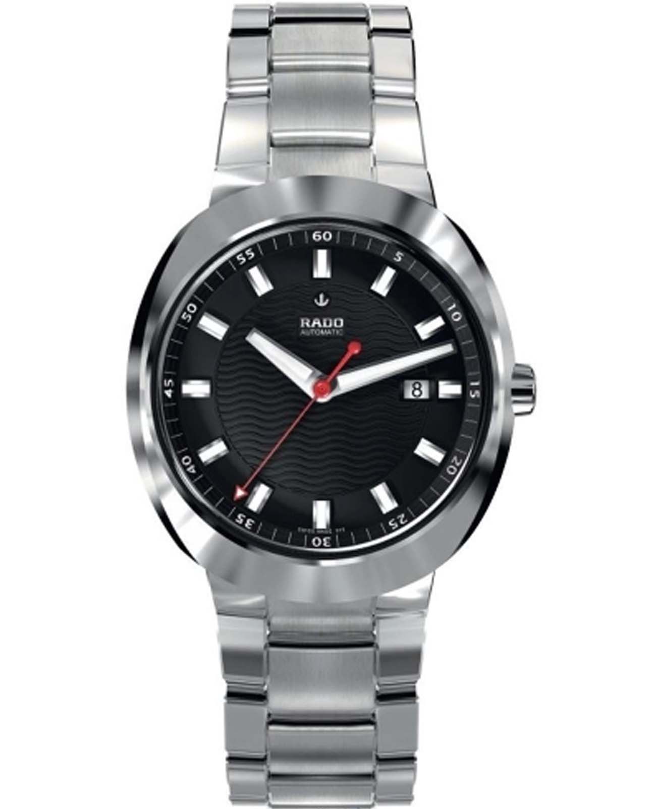 Rado Rado D-Star R15938153 Automatic R15938153 механические мужские часы черный циферблат, браслет нержавеющая сталь — вид спереди
