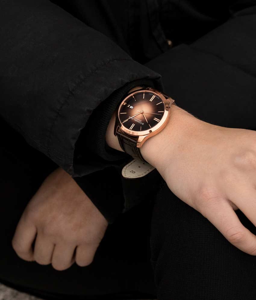 Stuhrling Stuhrling Symphony 4014.2 мужские часы коричневый циферблат на запястье