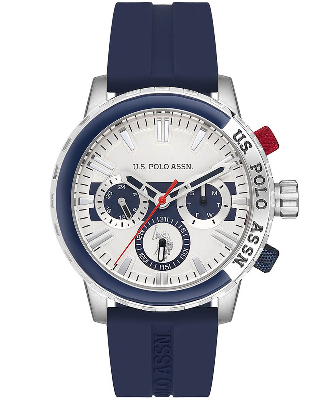 U.S. Polo Assn. U.S. Polo Assn. Crossing USPA1026-06  USPA1026-06 кварцевые мужские часы  циферблат, браслет силикон — вид спереди