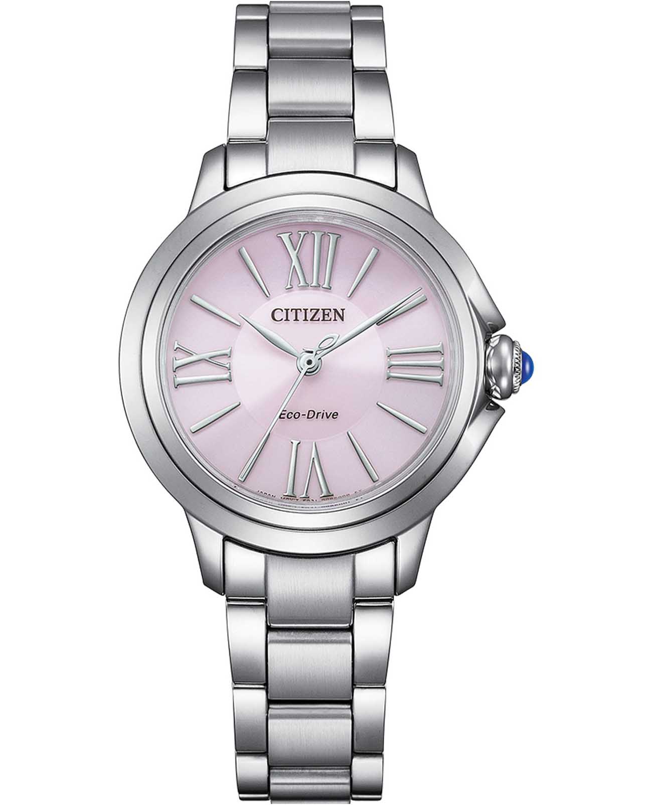 Citizen Citizen Citizen L EM1160-58X  EM1160-58X кварцевые женские часы розовый циферблат, браслет нержавеющая сталь — вид спереди
