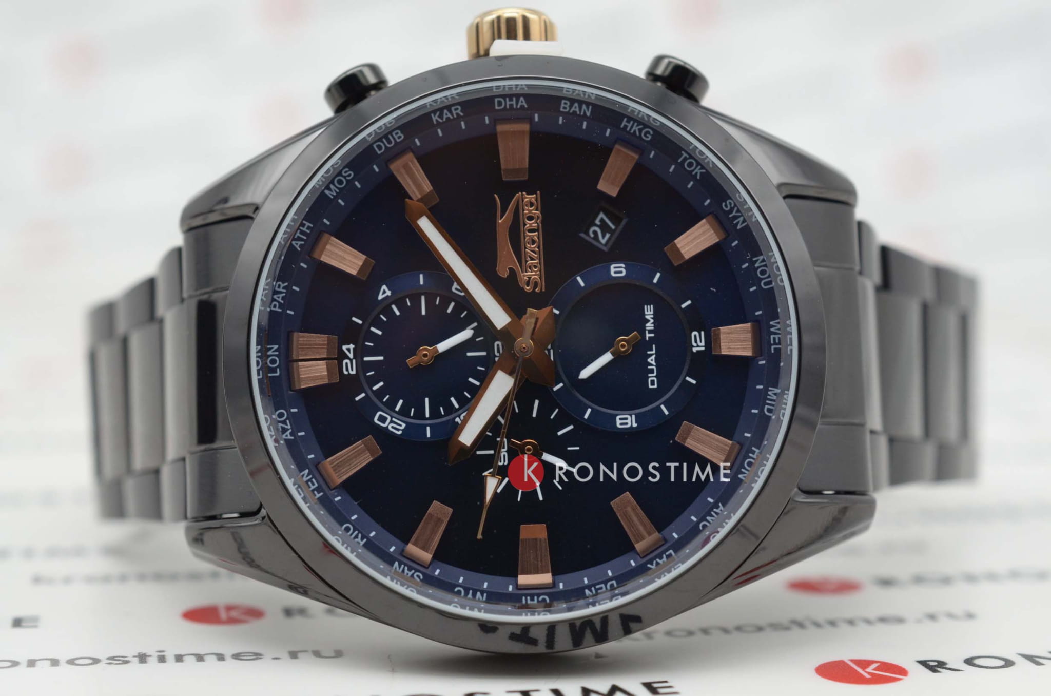 Slazenger Slazenger Multifunction SL.09.2058.2.02,  англия мужские часы на браслете суперметалл с ip покрытием боковой вид