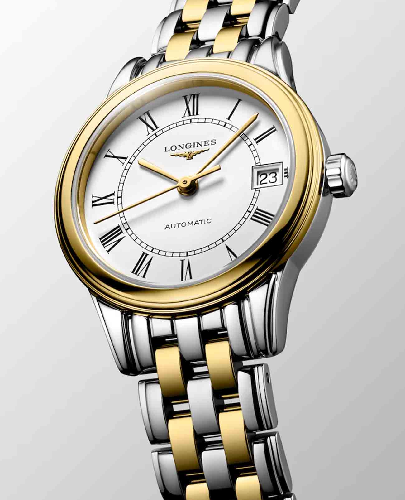 Longines Longines Flagship L4.274.3.21.7, flagship швейцария женские часы на браслете сталь c pvd покрытием боковой вид