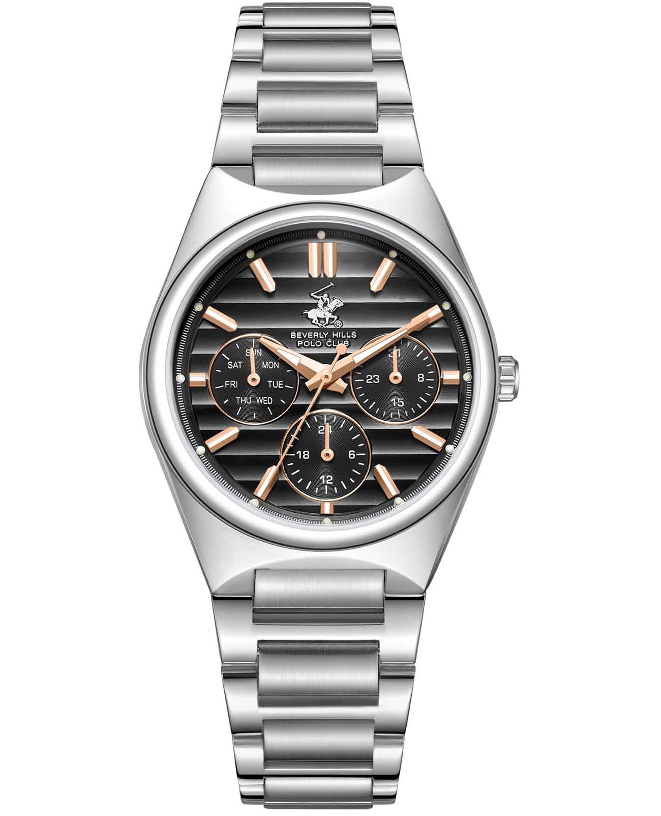 Beverly Hills Polo Club Beverly Hills Polo Club BP3746C.350  BP3746C.350 кварцевые женские часы черный циферблат, браслет нержавеющая сталь — вид спереди