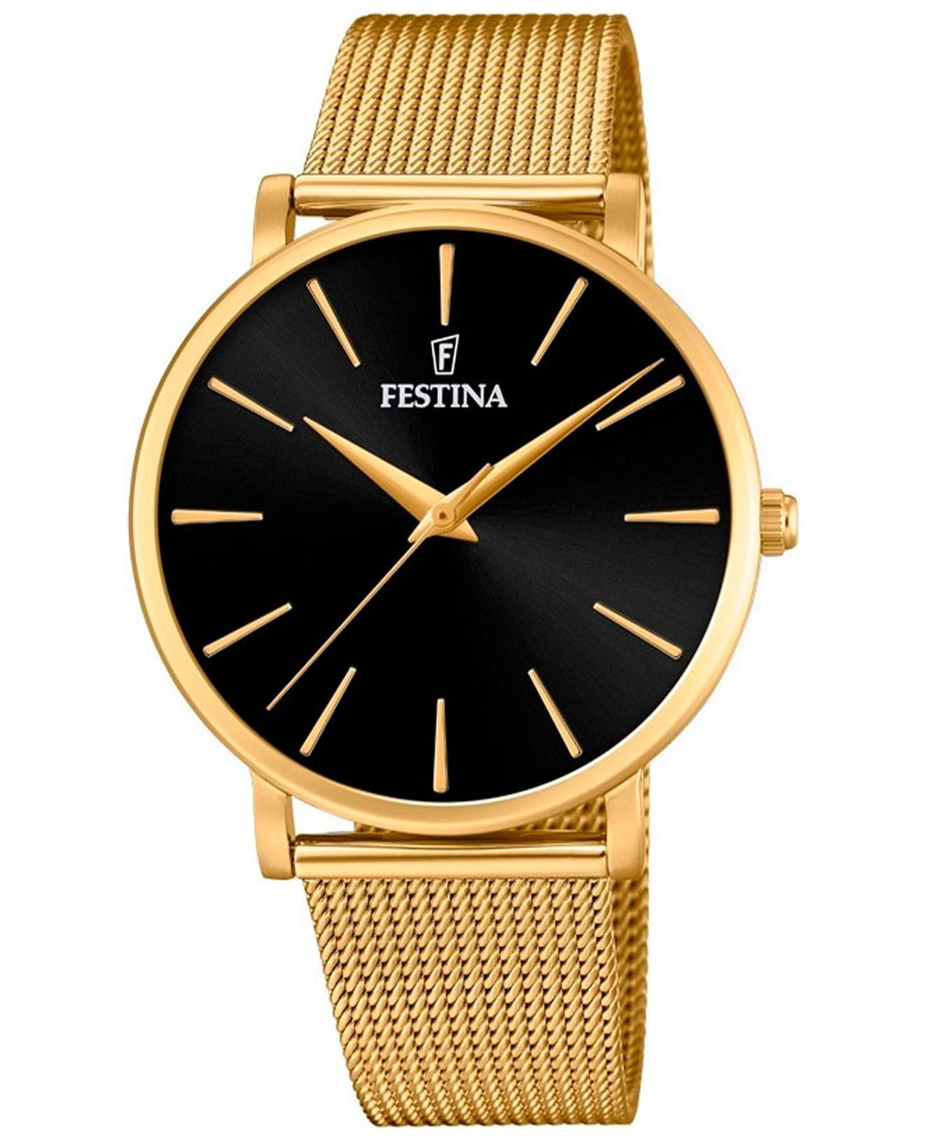 Festina Festina Boyfriend F20476/2  F20476/2 кварцевые женские часы черный циферблат, браслет сталь c pvd покрытием — вид спереди