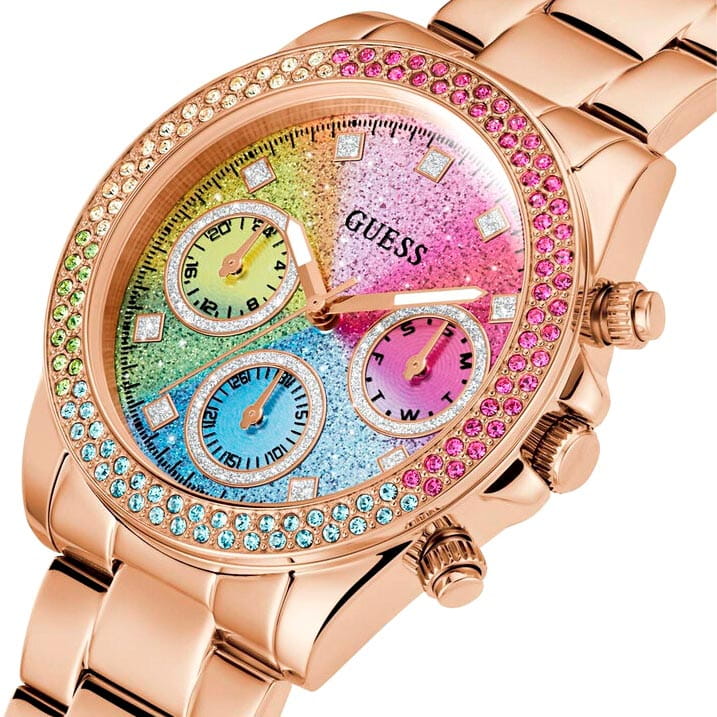 Guess Guess Sol GW0483L3,  сша женские часы на браслете нержавеющая сталь с ip-покрытием боковой вид