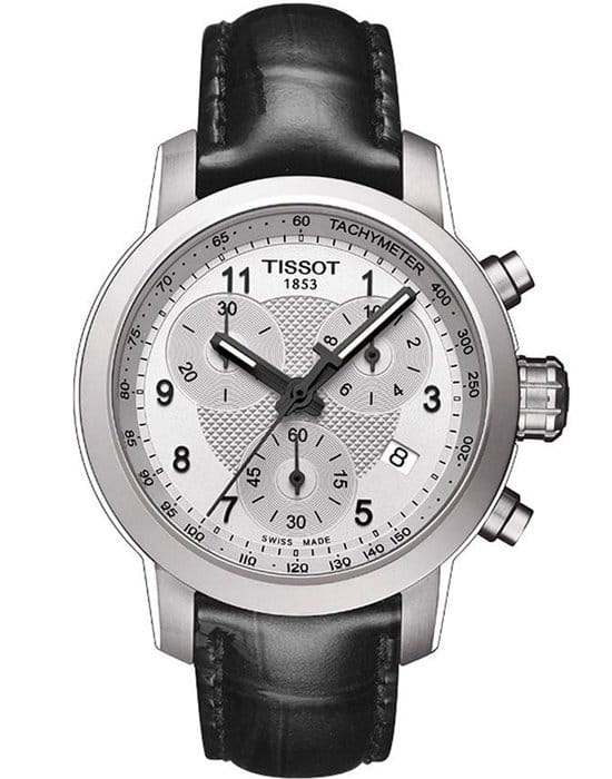 Tissot Tissot PRC 200 Chronograph Lady T055.217.16.032.02 PRC 200 T0552171603202 кварцевые женские часы белый циферблат, браслет кожаный — вид спереди