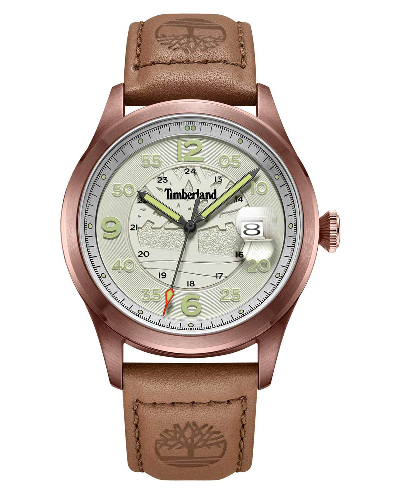 Timberland Timberland Cornwall TDWGB2237503  TDWGB2237503 кварцевые мужские часы бежевый циферблат, браслет кожаный — вид спереди