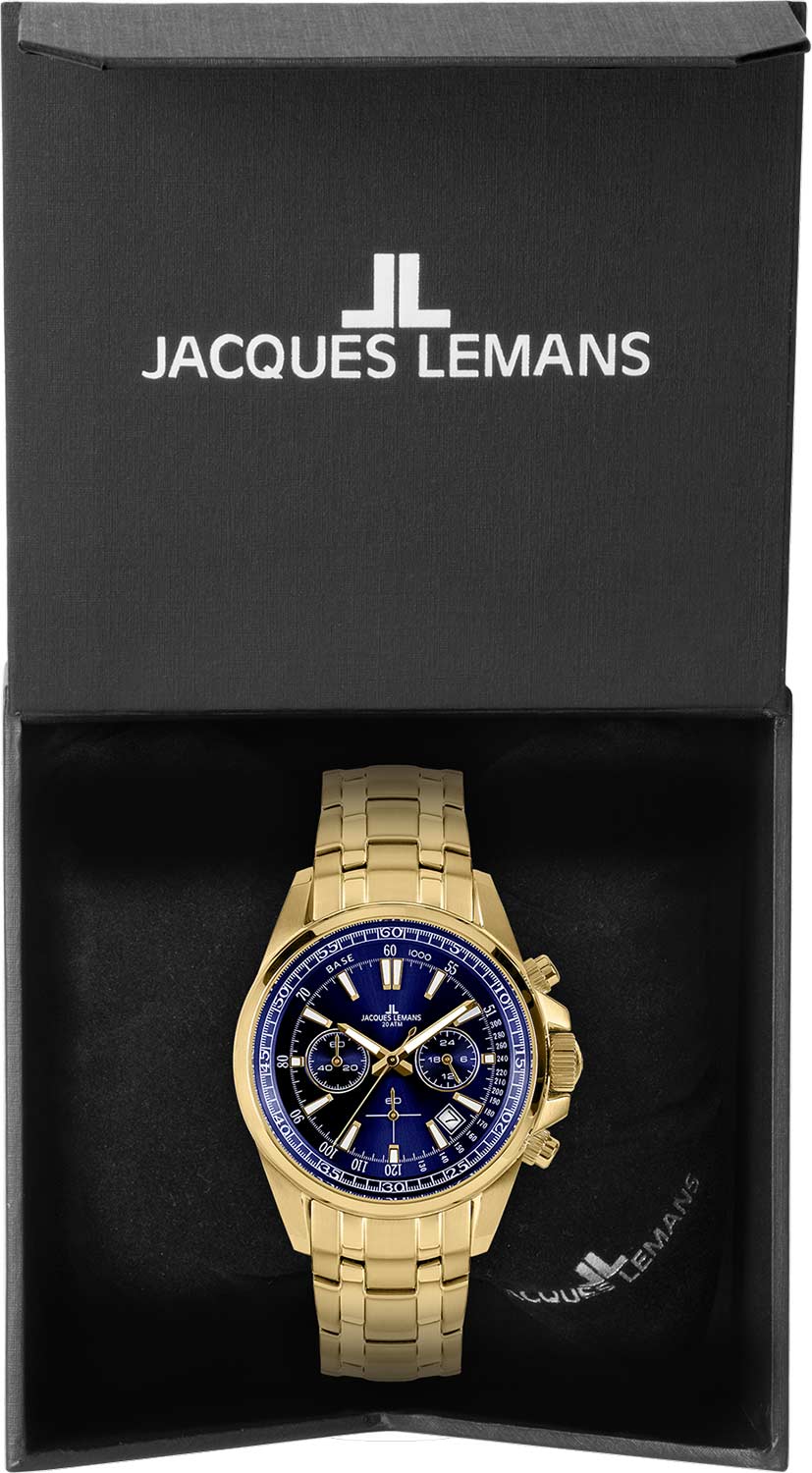 Jacques Lemans Jacques Lemans Sport 1-2117O кварцевые мужские часы часы крупный план синий циферблата