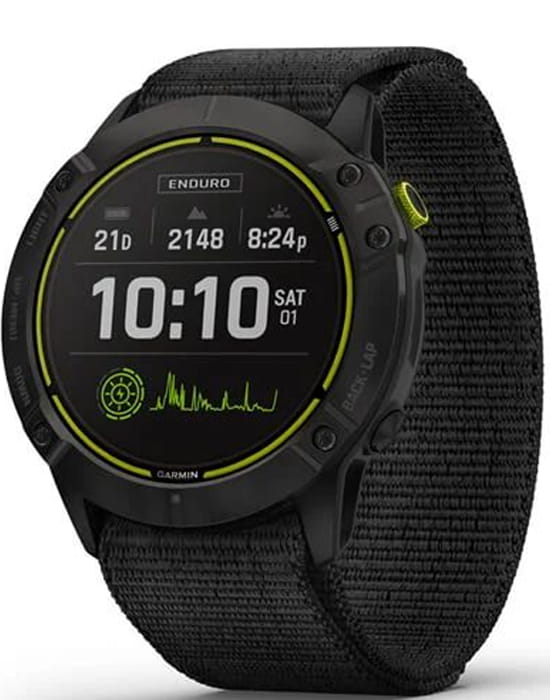 Garmin Garmin Enduro 010-02408-01  010-02408-01 электронные мужские часы  циферблат, браслет нейлон — вид спереди