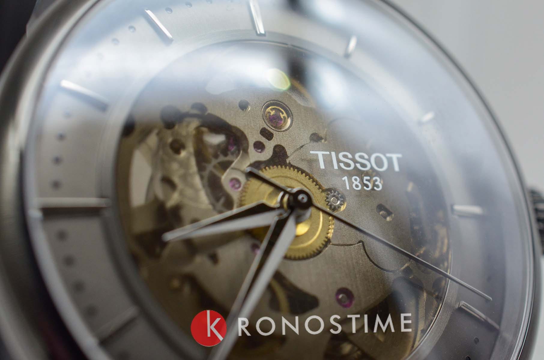 Оригинальные часы Tissot Tissot Chemin des Tourelles Squelette T139.836.36.441.00 механические калибр механизма powermatic 80.111 общий вид