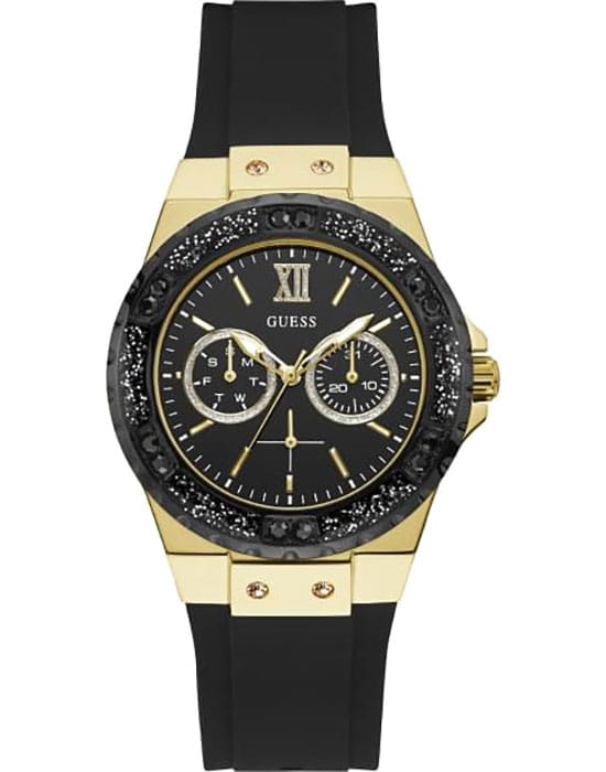 Guess GUESS W1053L7  W1053L7 кварцевые женские часы черный циферблат, браслет силикон — вид спереди