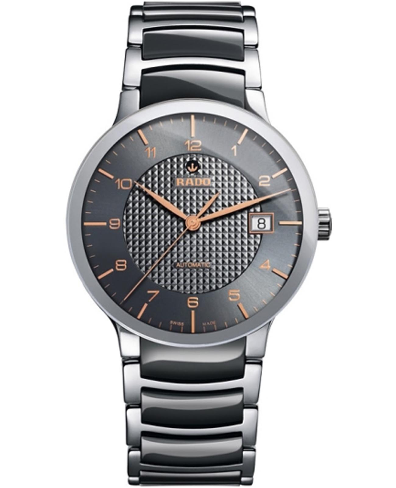 Rado Rado Centrix R30939132  R30939132 кварцевые мужские часы серый циферблат, браслет нержавеющая сталь — вид спереди
