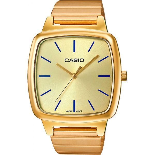Casio Casio LTP-E117G-9AEF  LTP-E117G-9AEF кварцевые женские часы золотой циферблат, браслет сталь с ip покрытием — вид спереди