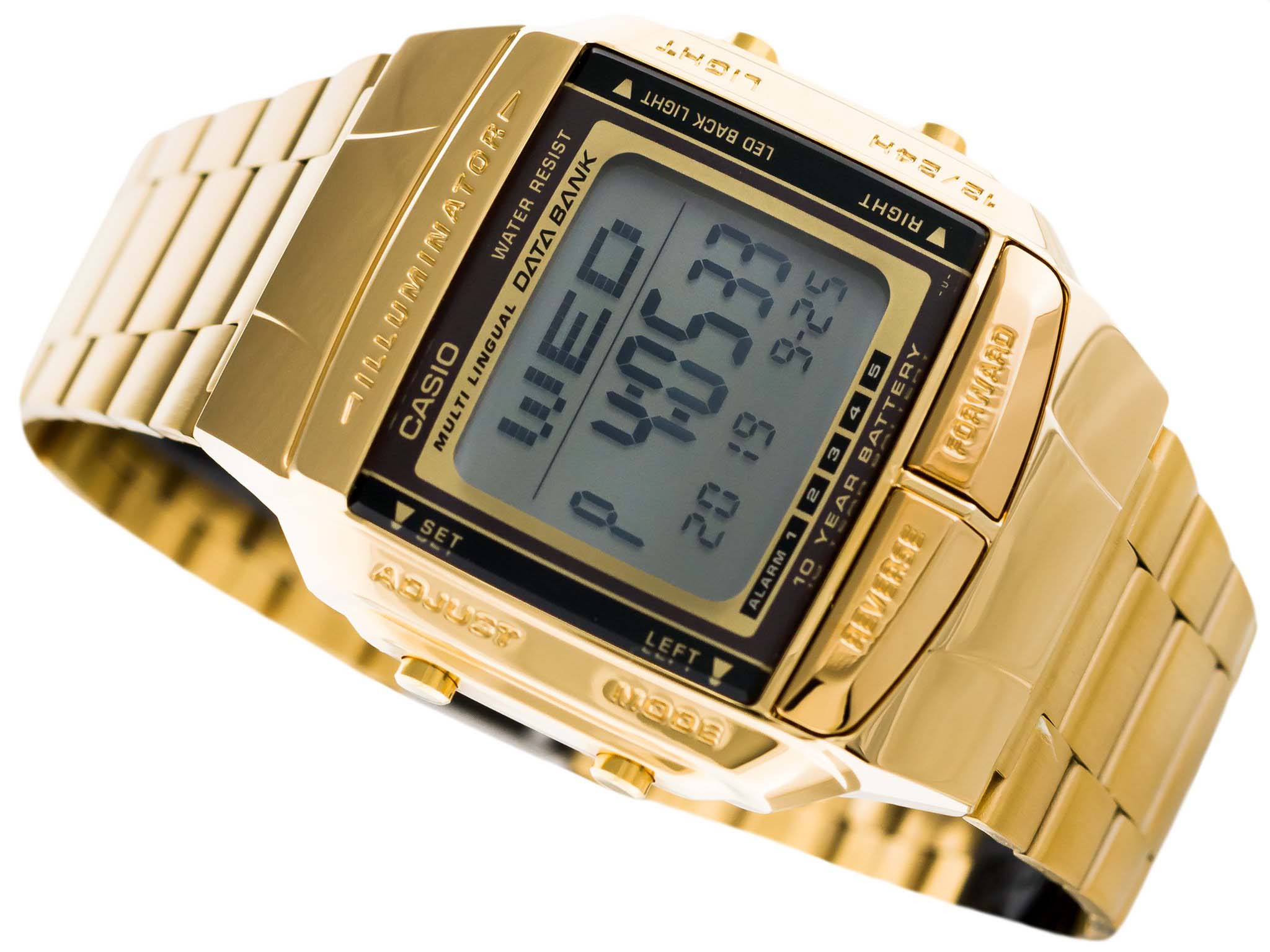 Casio Casio Collection DB-360G-9A, illuminator япония мужские часы на браслете сталь c pvd покрытием боковой вид