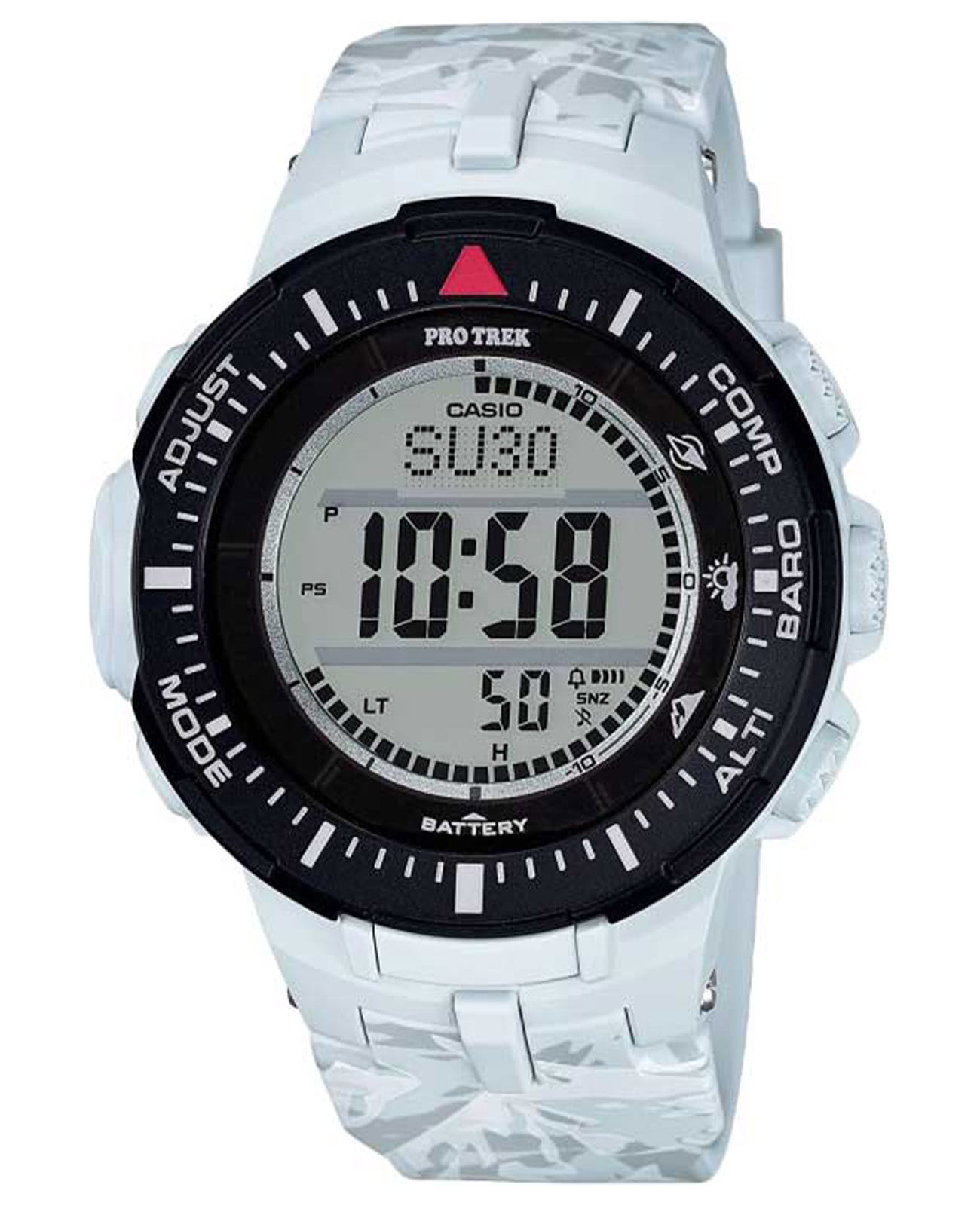 Casio Casio Pro Trek PRG-300CM-7E PRG PRG-300CM-7E кварцевые мужские часы черный циферблат, браслет пластик — вид спереди