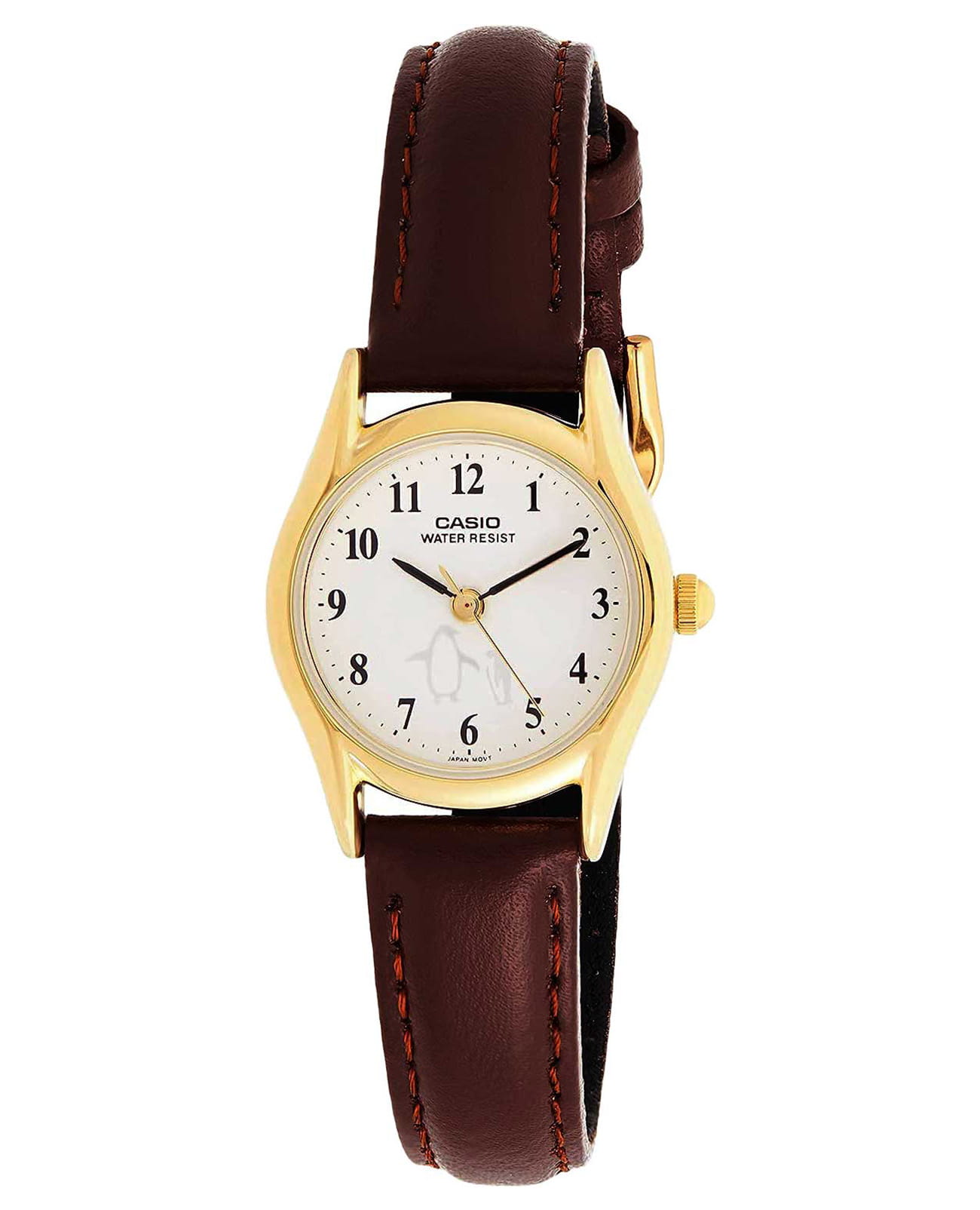 Casio Casio Collection LTP-1094Q-7B6R  LTP-1094Q-7B6R кварцевые женские часы белый циферблат, браслет кожаный — вид спереди