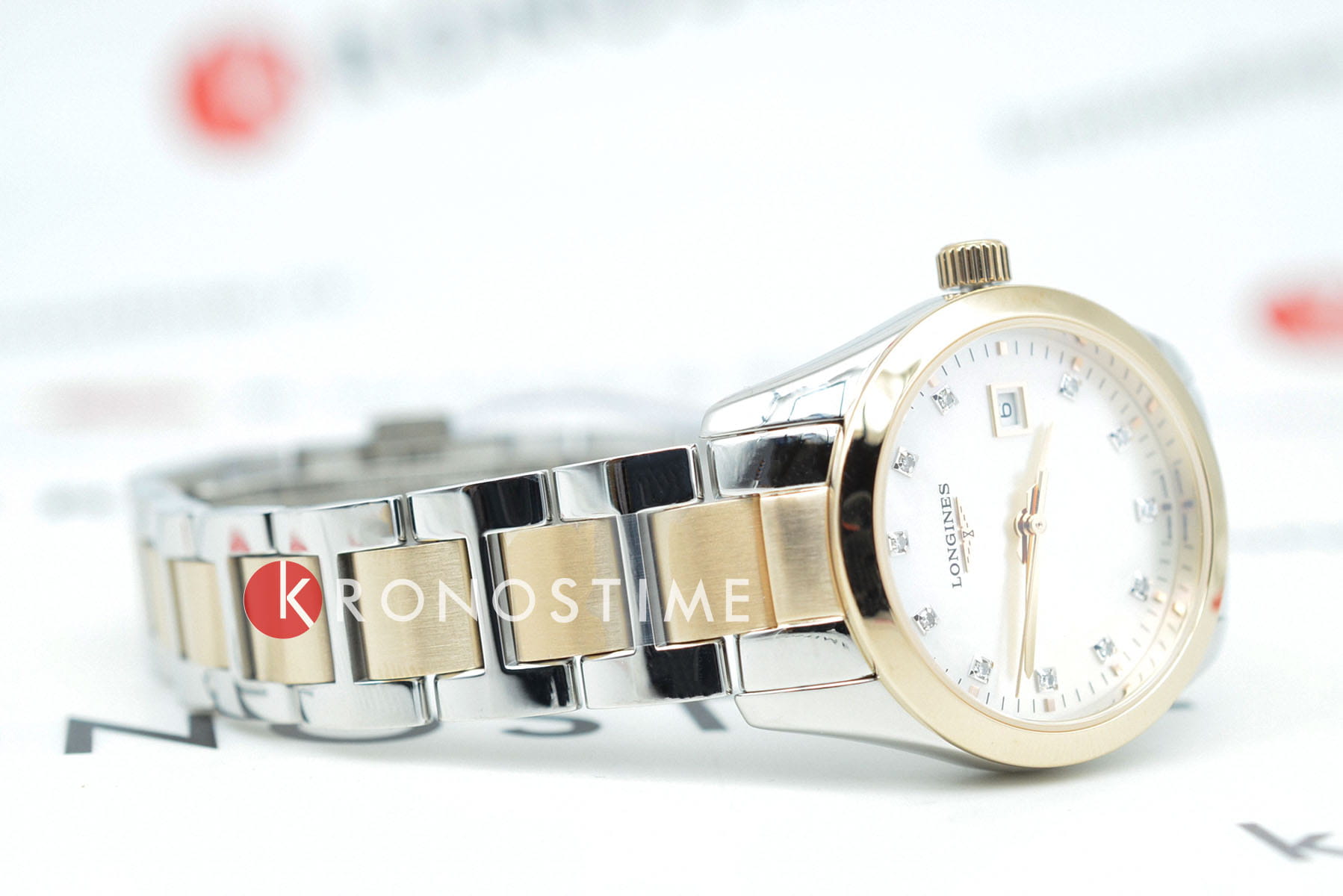 Longines Longines Conquest Classic L2.286.3.87.7 женские часы перламутровый циферблат на запястье