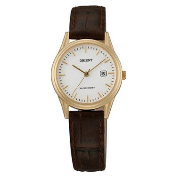 Orient Orient SZ3J002W (FSZ3J002W)  FSZ3J002W  женские часы белый циферблат, браслет кожа + текстиль — вид спереди