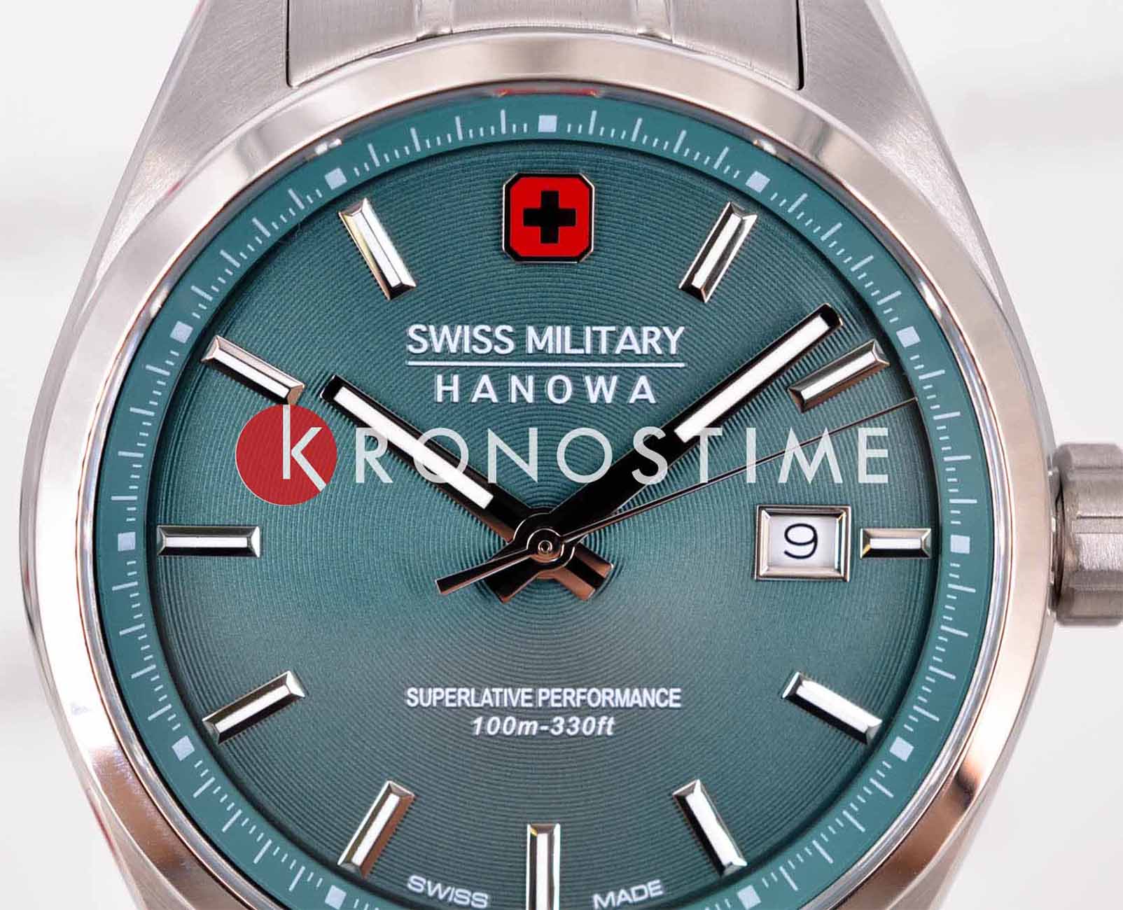Swiss Military Hanowa Swiss Military Hanowa Pioneer SMWGH0004104 кварцевые мужские часы часы крупный план бирюзовый циферблата