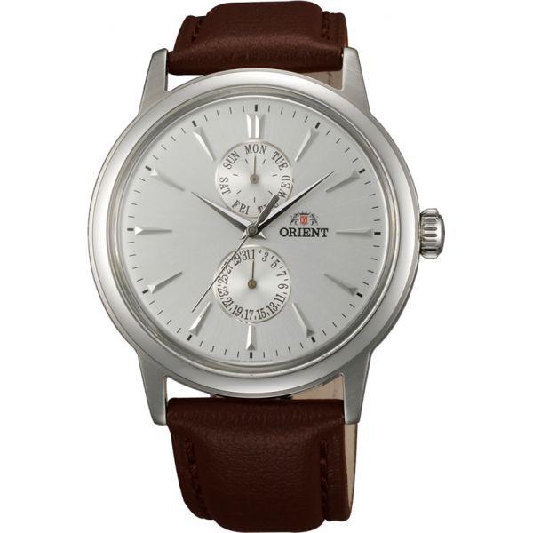 Orient Orient UW00006W (FUW00006W)  FUW00006W  мужские часы серый циферблат, браслет кожа + текстиль — вид спереди