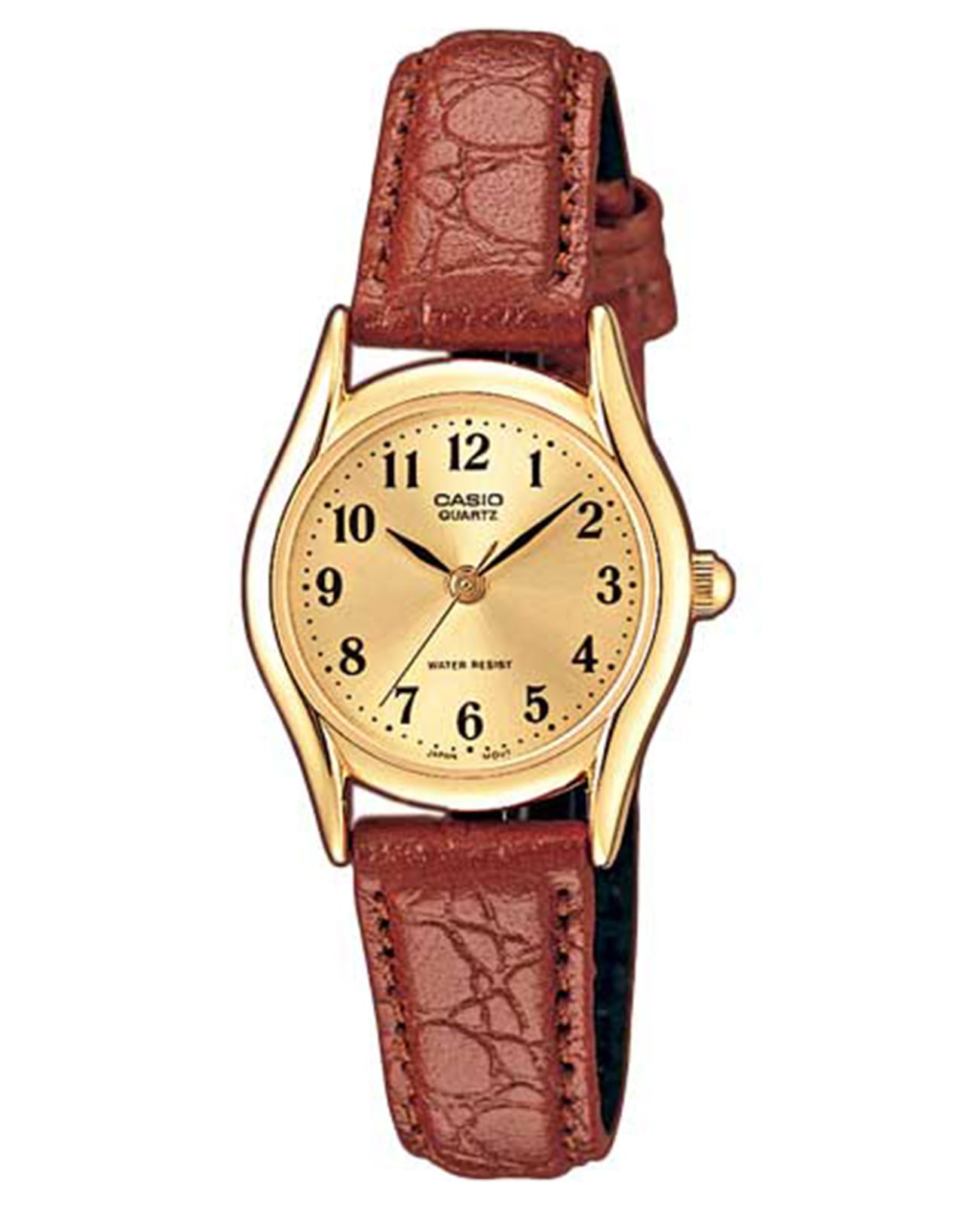 Casio Casio Collection LTP-1094Q-9BR  LTP-1094Q-9BR кварцевые женские часы белый циферблат, браслет кожаный — вид спереди