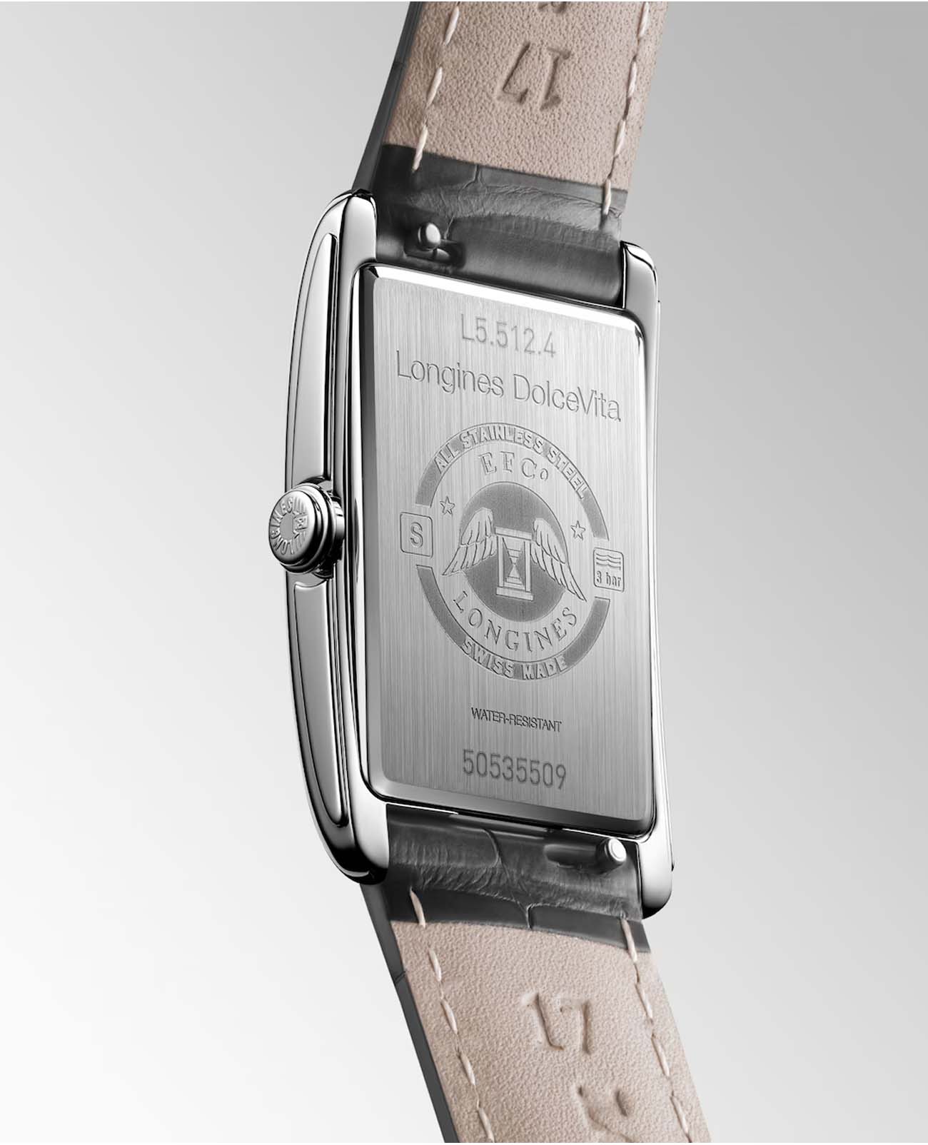 Longines Longines DolceVita L5.512.4.75.2, dolcevita швейцария женские часы на браслете кожаный боковой вид