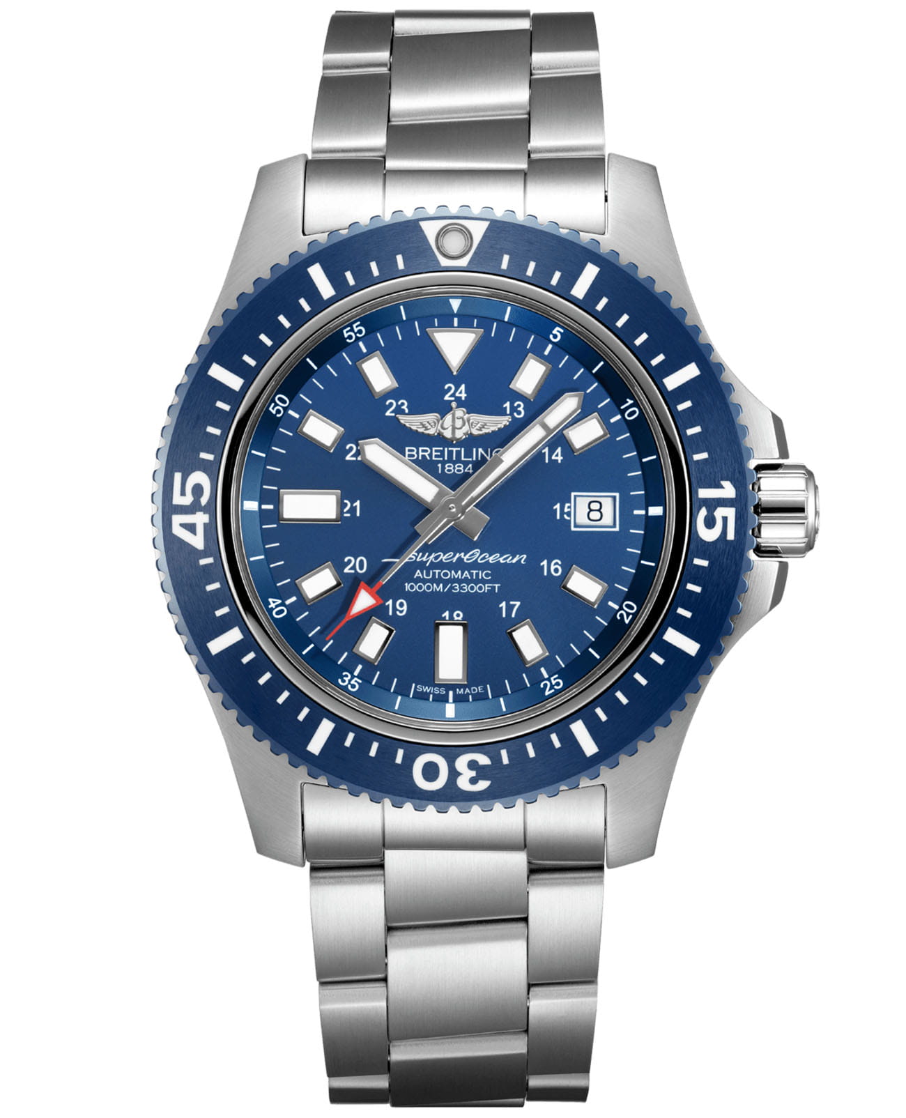 Breitling Breitling Superocean 44 Special Y17393161C1A1  Y17393161C1A1 механические мужские часы синий циферблат, браслет нержавеющая сталь — вид спереди