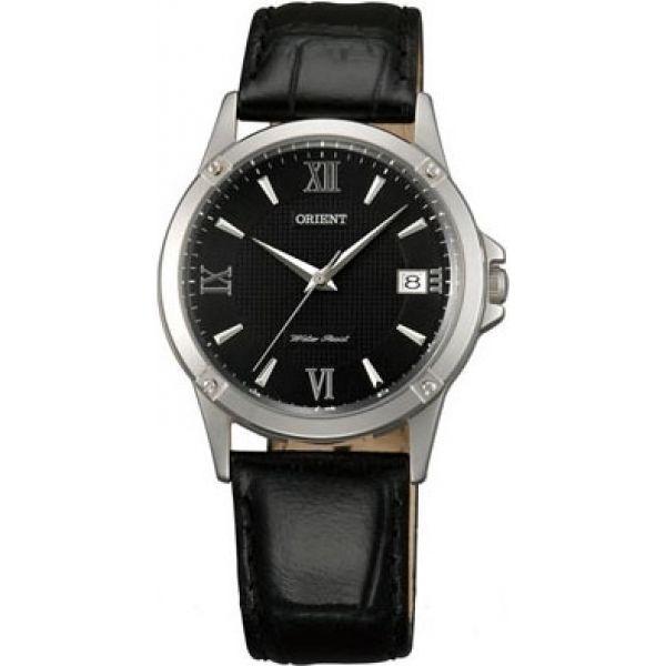 Orient Orient UNF5004B (FUNF5004B)  FUNF5004B  женские часы черный циферблат, браслет кожа + текстиль — вид спереди