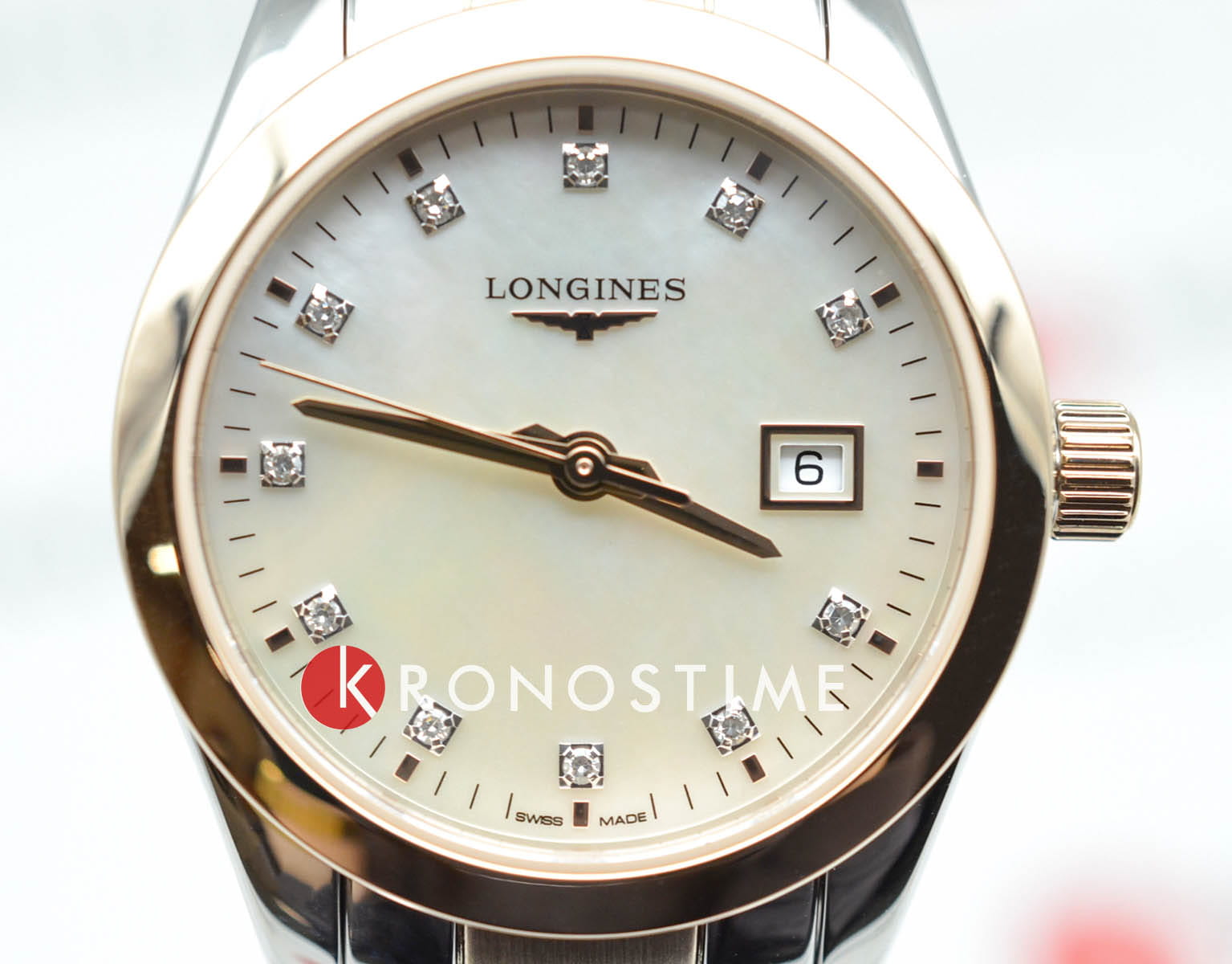 Longines Longines Conquest Classic L2.286.3.87.7, conquest classic швейцария женские часы на браслете нержавеющая сталь с pvd-покрытием боковой вид