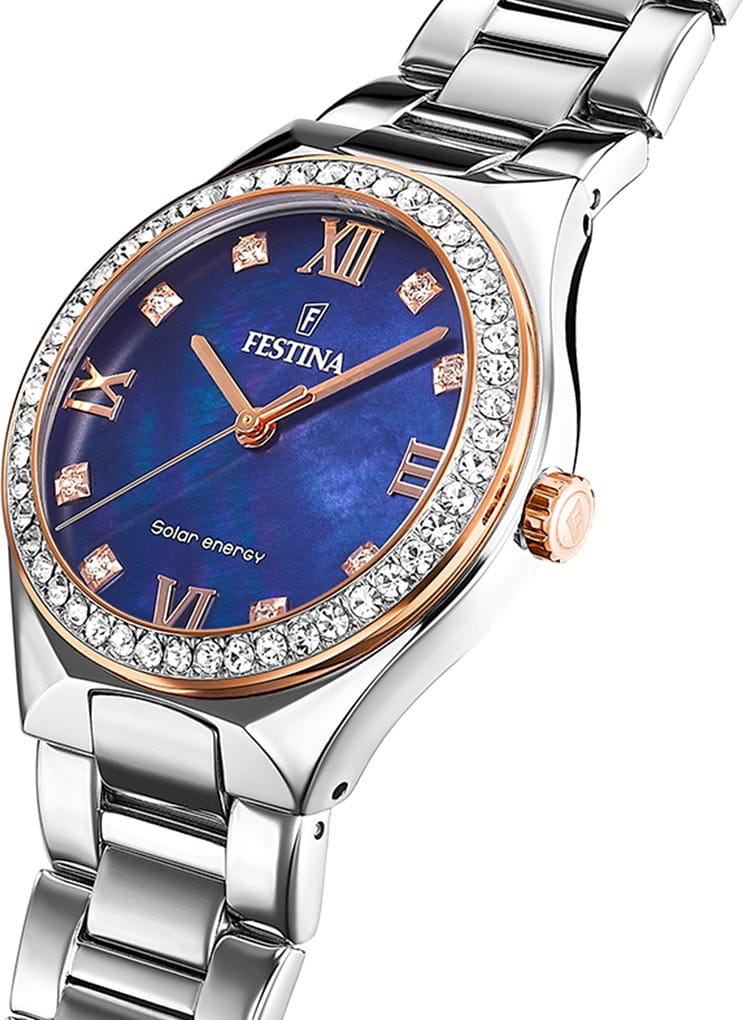 Festina Festina Solar F20658/2,  испания женские часы на браслете нержавеющая сталь 316l боковой вид