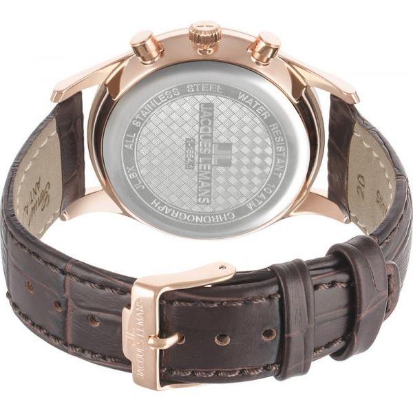 Jacques Lemans Jacques Lemans 1-1654H,  австрия мужские часы на браслете кожаный боковой вид