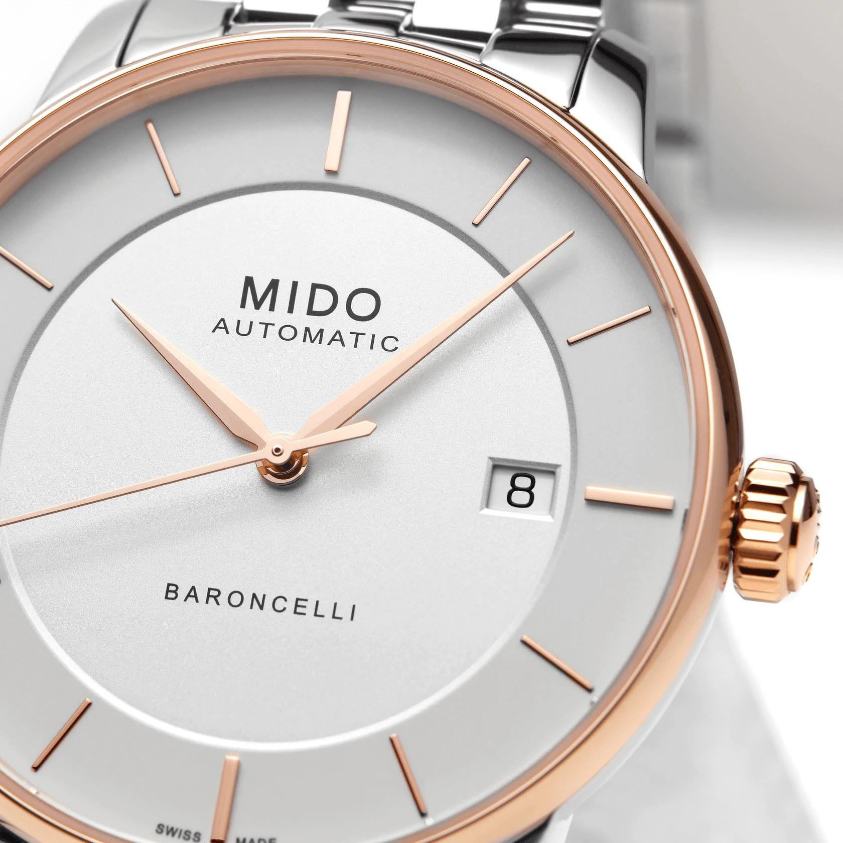 Mido Mido Baroncelli Signature Lady M037.207.21.031.00 механические женские часы часы крупный план белый циферблата