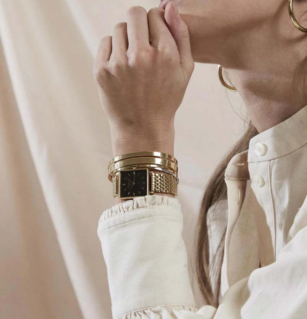 Rosefield Rosefield The Boxy QBSG-Q017,  сша женские часы на браслете сталь c pvd покрытием боковой вид