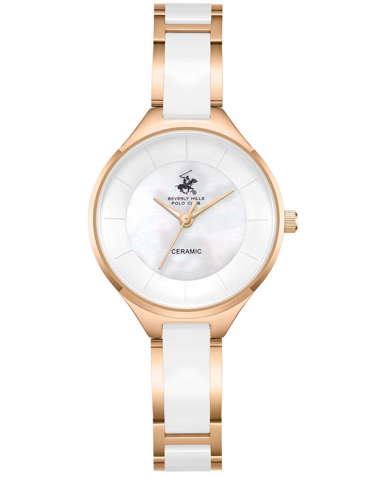 Beverly Hills Polo Club Beverly Hills Polo Club BP3706C.420  BP3706C.420 кварцевые женские часы белый циферблат, браслет сталь с ip покрытием + керамика — вид спереди