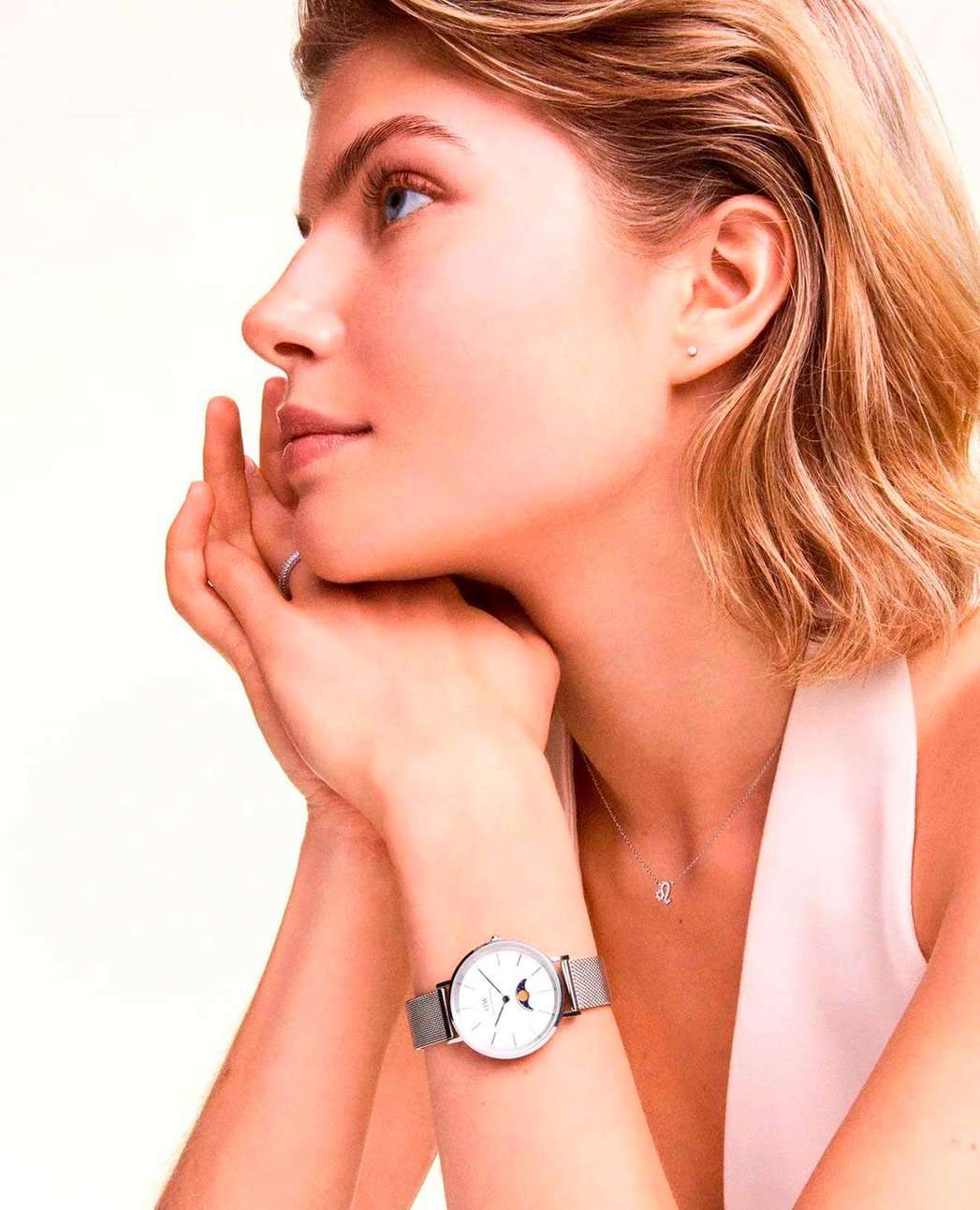 Daniel Wellington Daniel Wellington Petite Lune Melrose DW00100772 женские часы белый циферблат на запястье