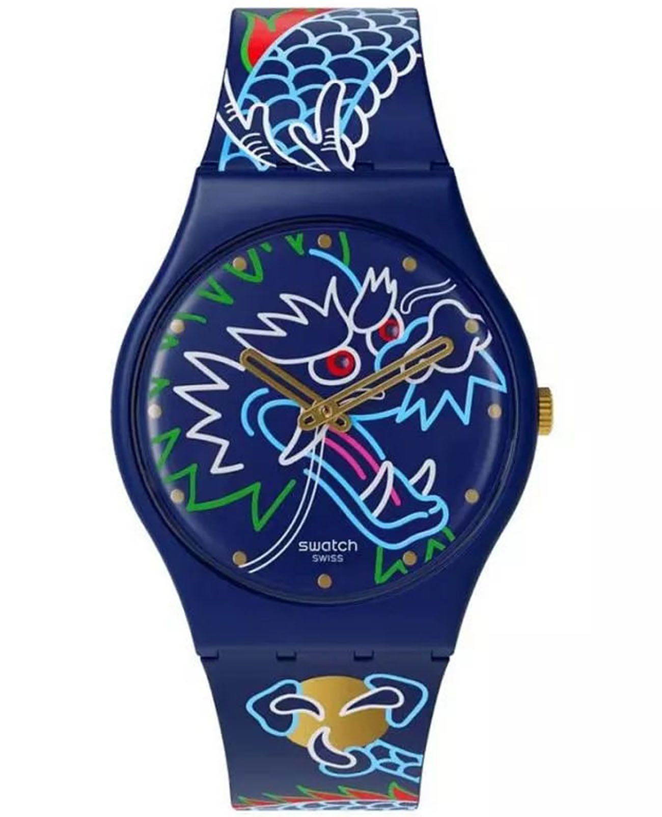 Swatch Swatch Gent Biosourced Standart SO28Z125  SO28Z125 кварцевые женские часы синий циферблат, браслет силикон — вид спереди