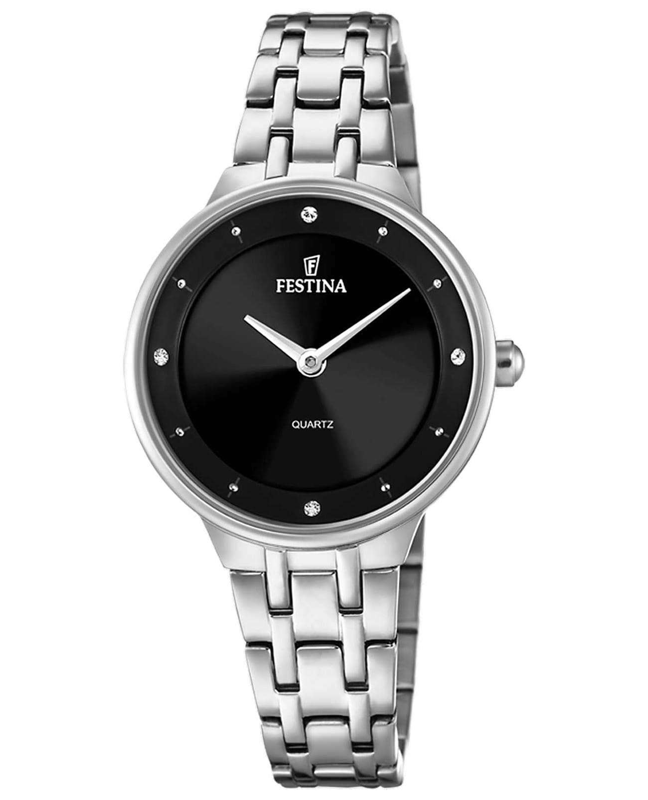 Festina Festina Mademoiselle F20600/4  F20600/4 кварцевые женские часы черный циферблат, браслет нержавеющая сталь — вид спереди