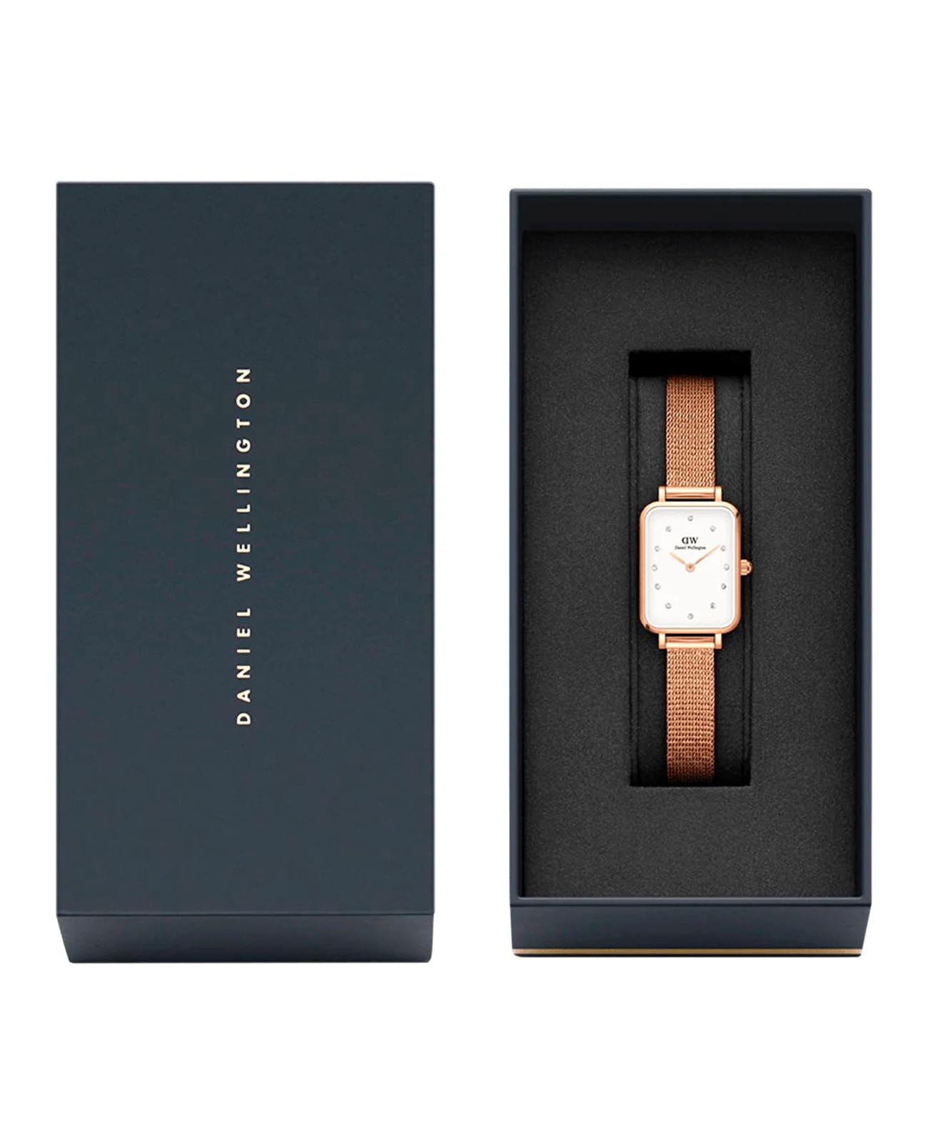 Daniel Wellington Daniel Wellington Quadro DW00100527 кварцевые женские часы часы крупный план белый циферблата